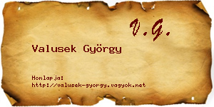Valusek György névjegykártya